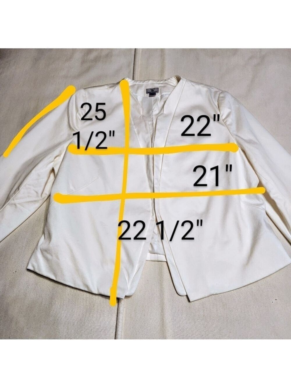 Worthington White Blazer Jacket Open Front Long Sleeve Extra Large - Picture 11 of 11